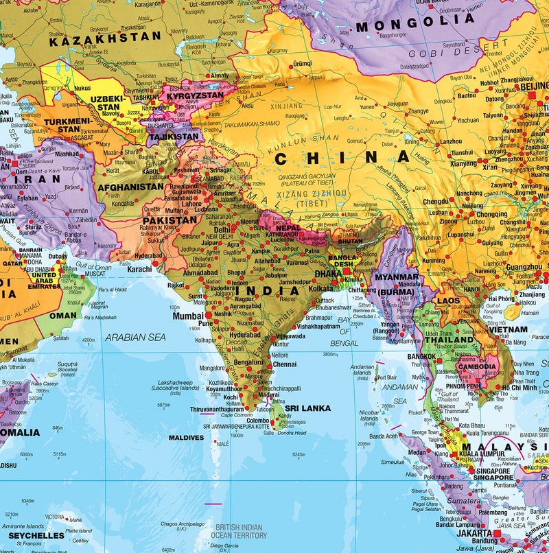 Maps International خريطة العالم الدولية - ملصق خريطة العالم - تغليف أمامي - 47 × 33 - محدث 2025 - Image 3